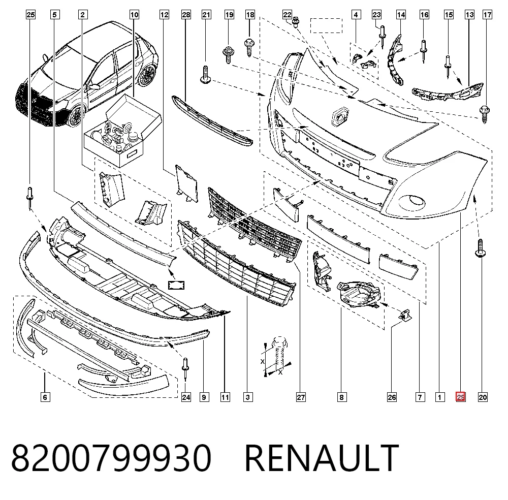 Zderzak przedni Renault Clio III GRANDTOUR kombi (KR01) (2008 - 2026) cena, od 104,55 USD