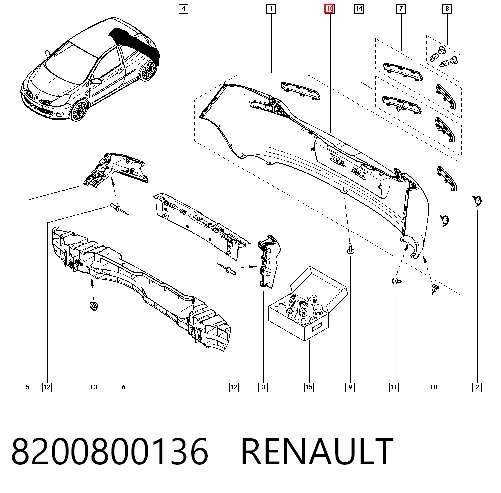 Zderzak tylny Renault Clio III GRANDTOUR