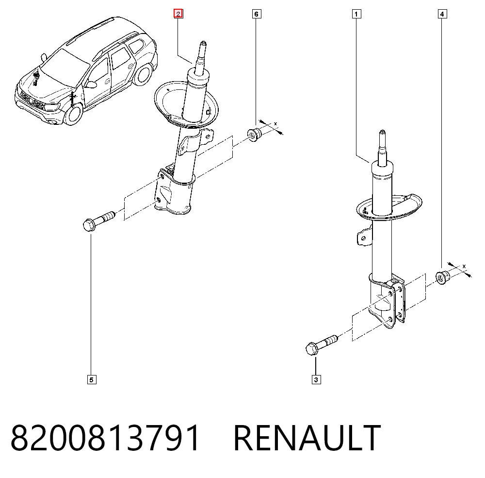 8200813791 Renault (RVI) Amortyzator przedni