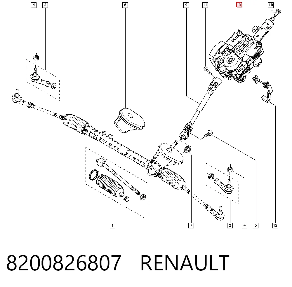 Do koszyka Kolumna (wał) kierownicza (kierownicy) Renault Clio III BR01, CR01
