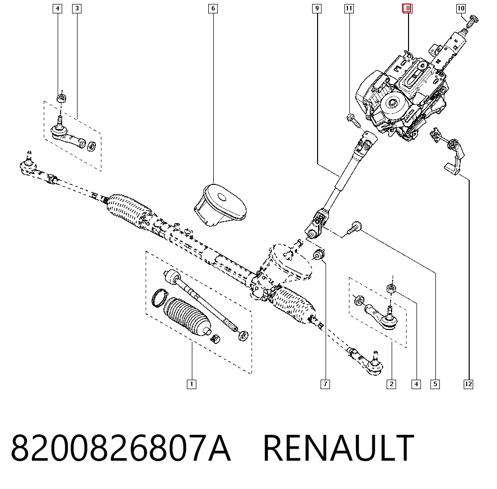 Kolumna (wał) kierownicza (kierownicy) Renault Clio 3
