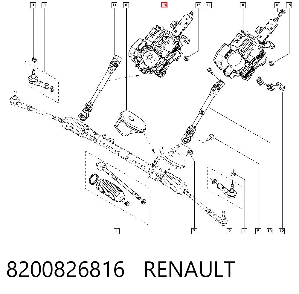 Do koszyka Kolumna (wał) kierownicza (kierownicy) Renault Modus  JP0