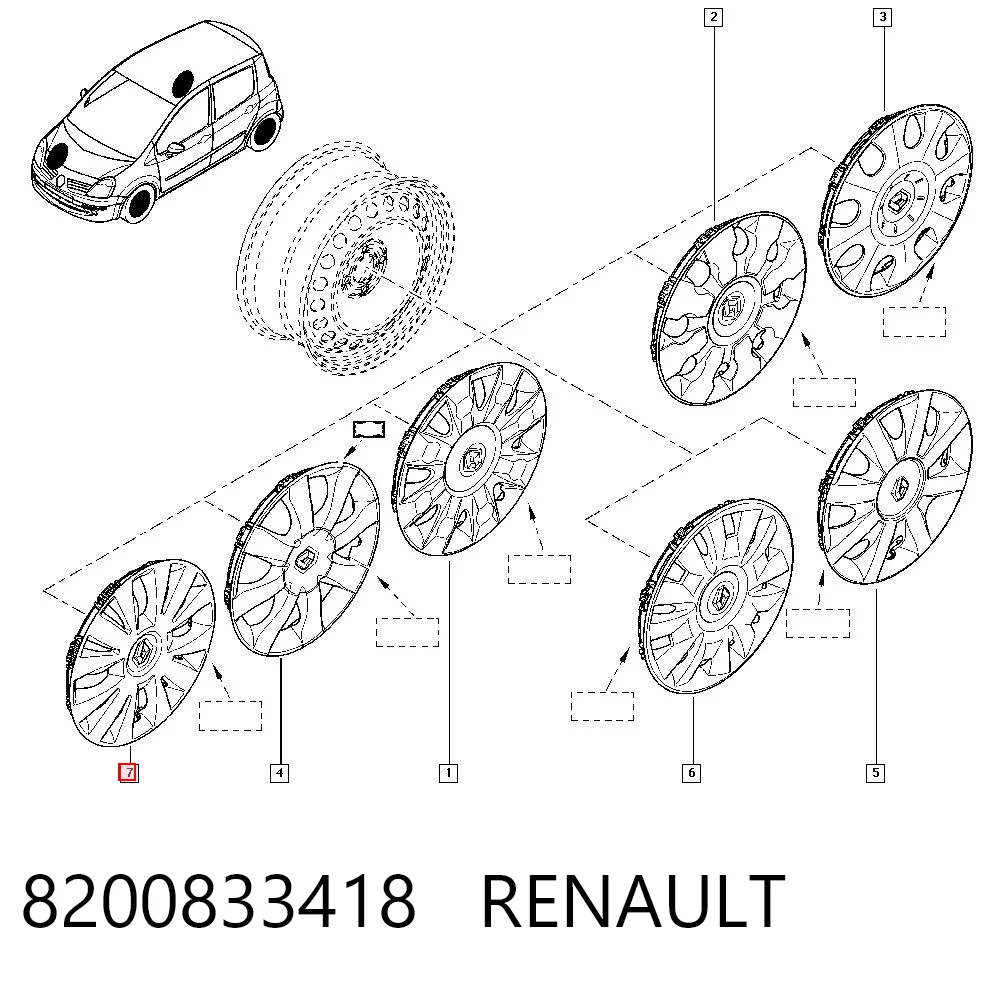 Kołpak do obręczy koła do Renault Modus  JP0