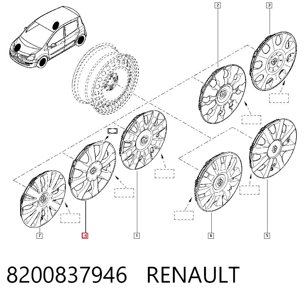 Kupić Kołpak do obręczy koła Renault Modus  JP0 w dobrej cenie