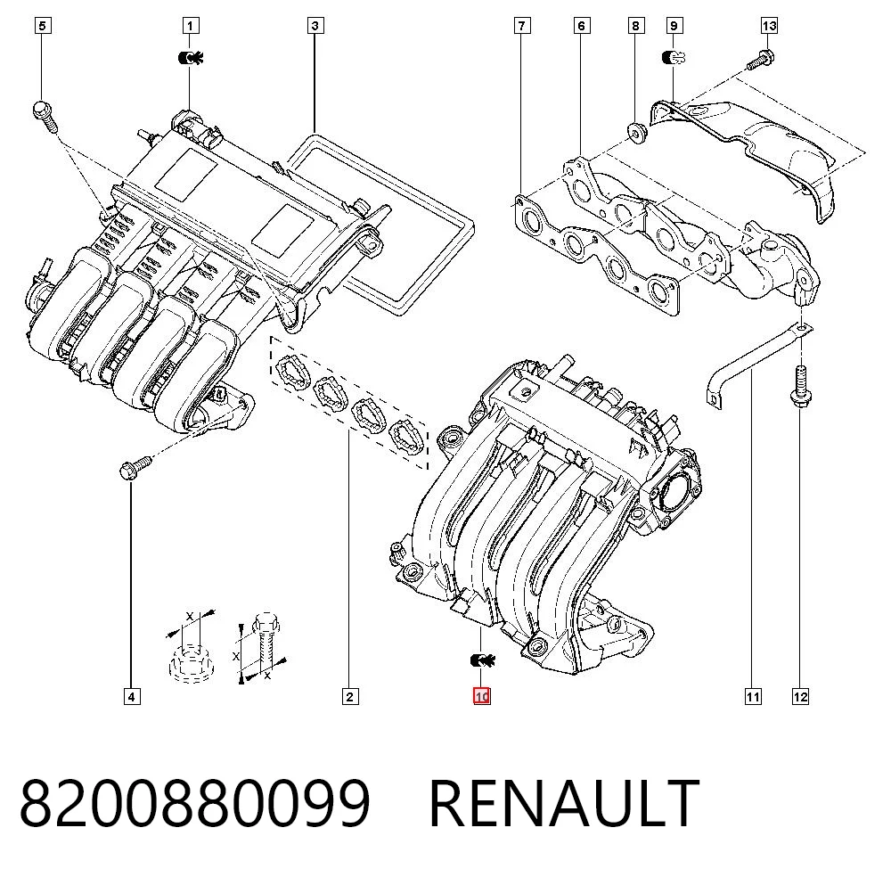 Kolektor ssący Renault Clio SYMBOL sedana (LU) (2008 - 2026) cena, od 110,82 USD