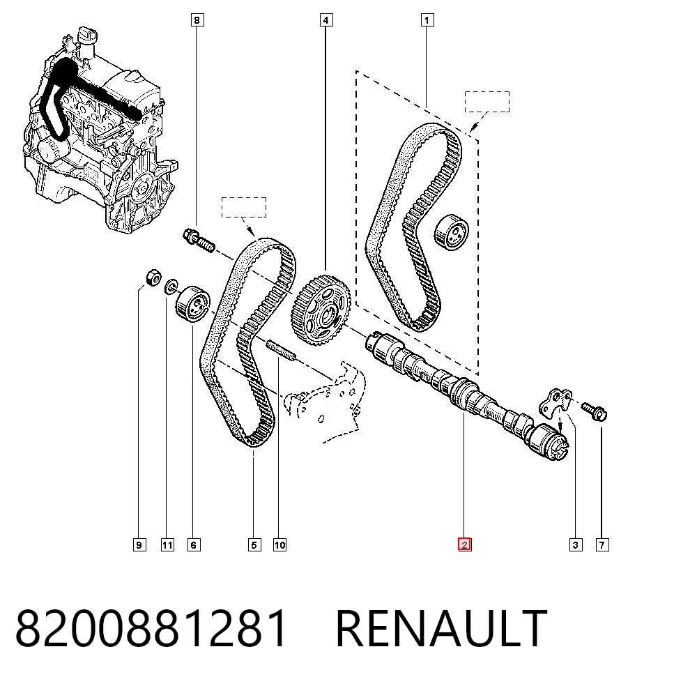 Wał rozrządu silnika do Renault Megane JA0, JA1