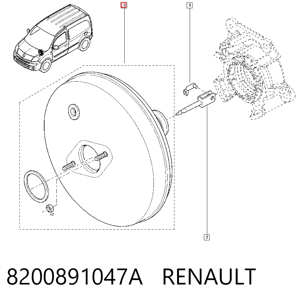 Wzmacniacz próżniowy hamulców Renault Kangoo II