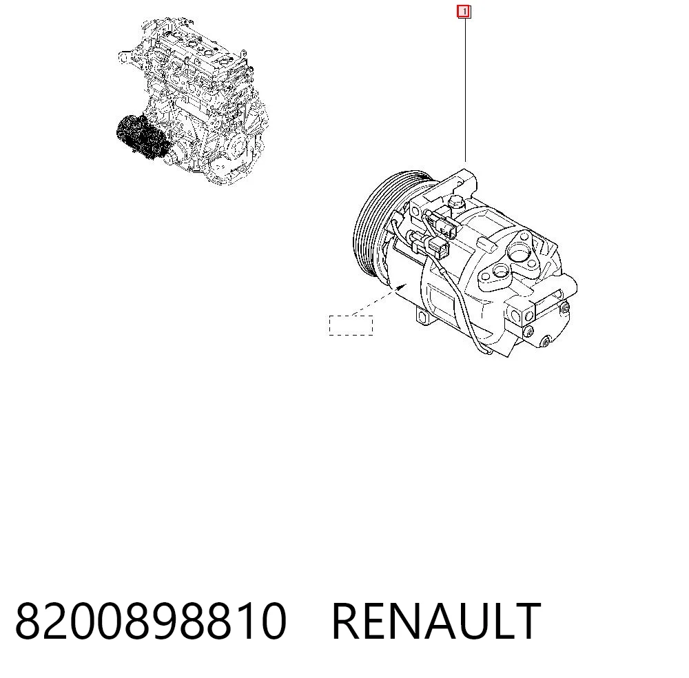 8200898810 Renault (RVI) Sprężarka klimatyzacji