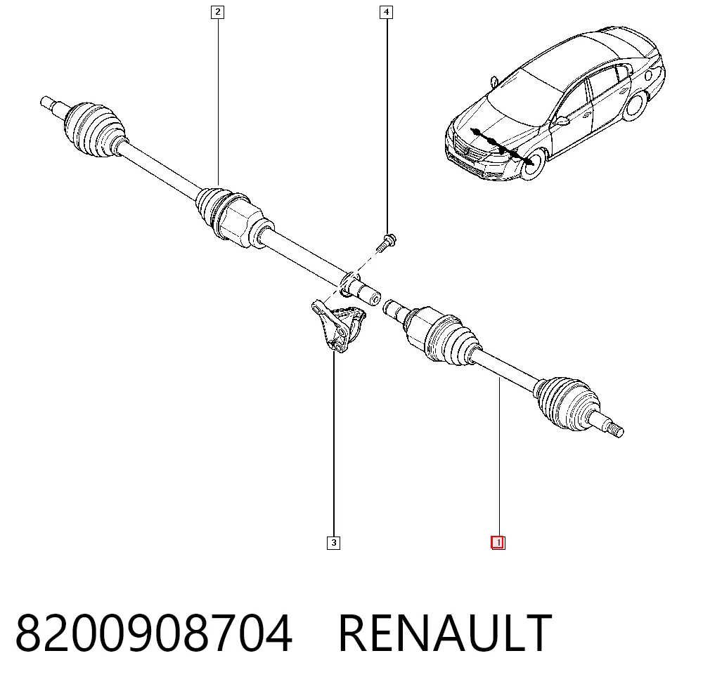 Półoś napędowa przednia lewa do Renault Latitude  L7