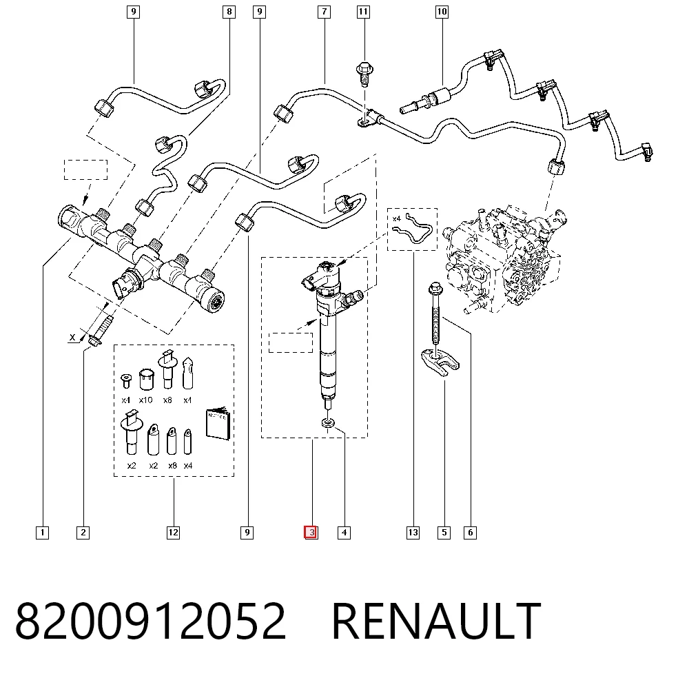 8200912052 Renault (RVI) Wtryskiwacz paliwa