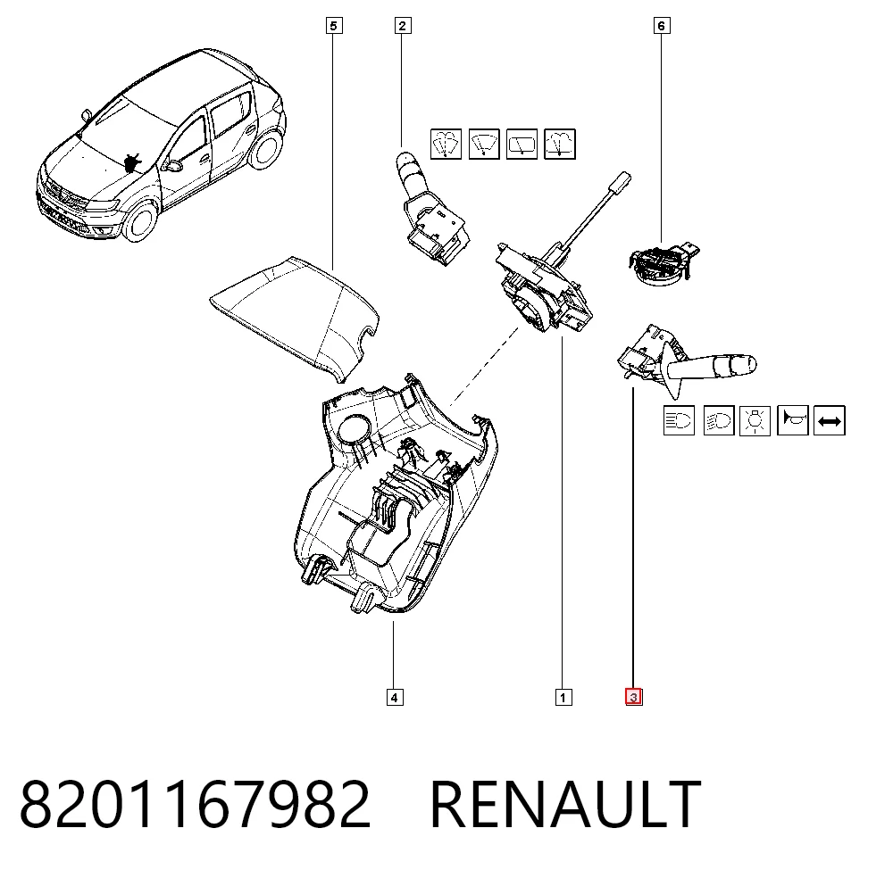 8201167982 Renault (RVI) Przełącznik zespolony lewy