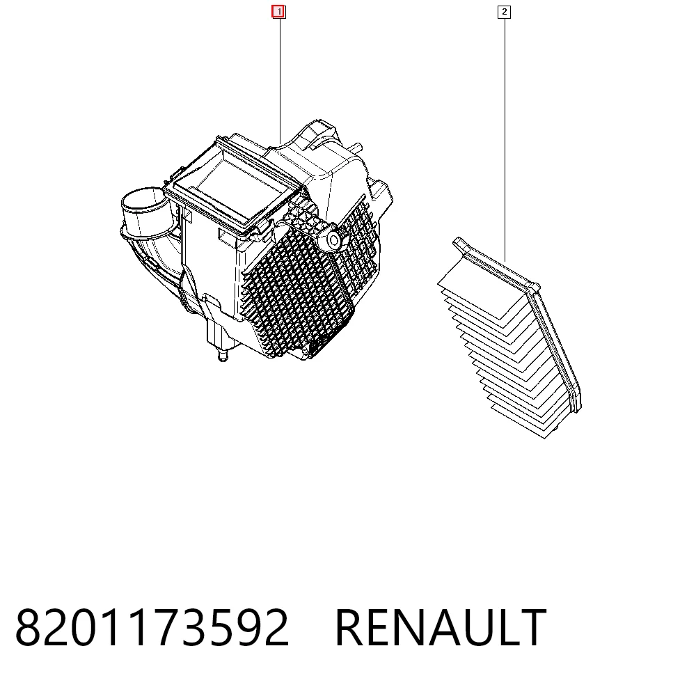 Obudowa filtra powietrza OE165001258R Polcar
