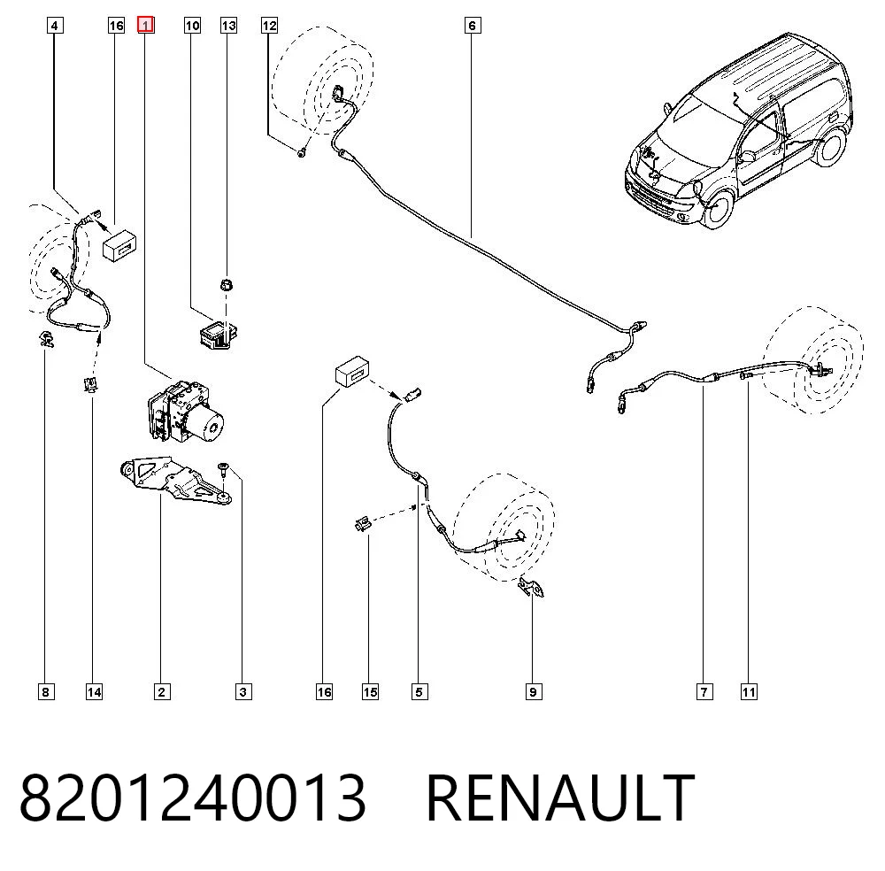 Sterownik ABS  hydrauliczny do Renault Kangoo II FW0