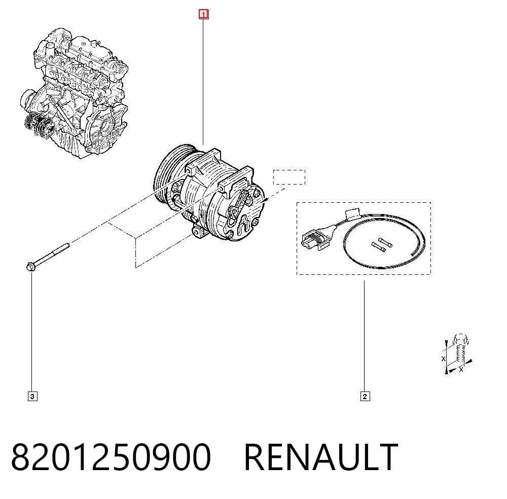 8201250900 Renault (RVI) Sprężarka klimatyzacji