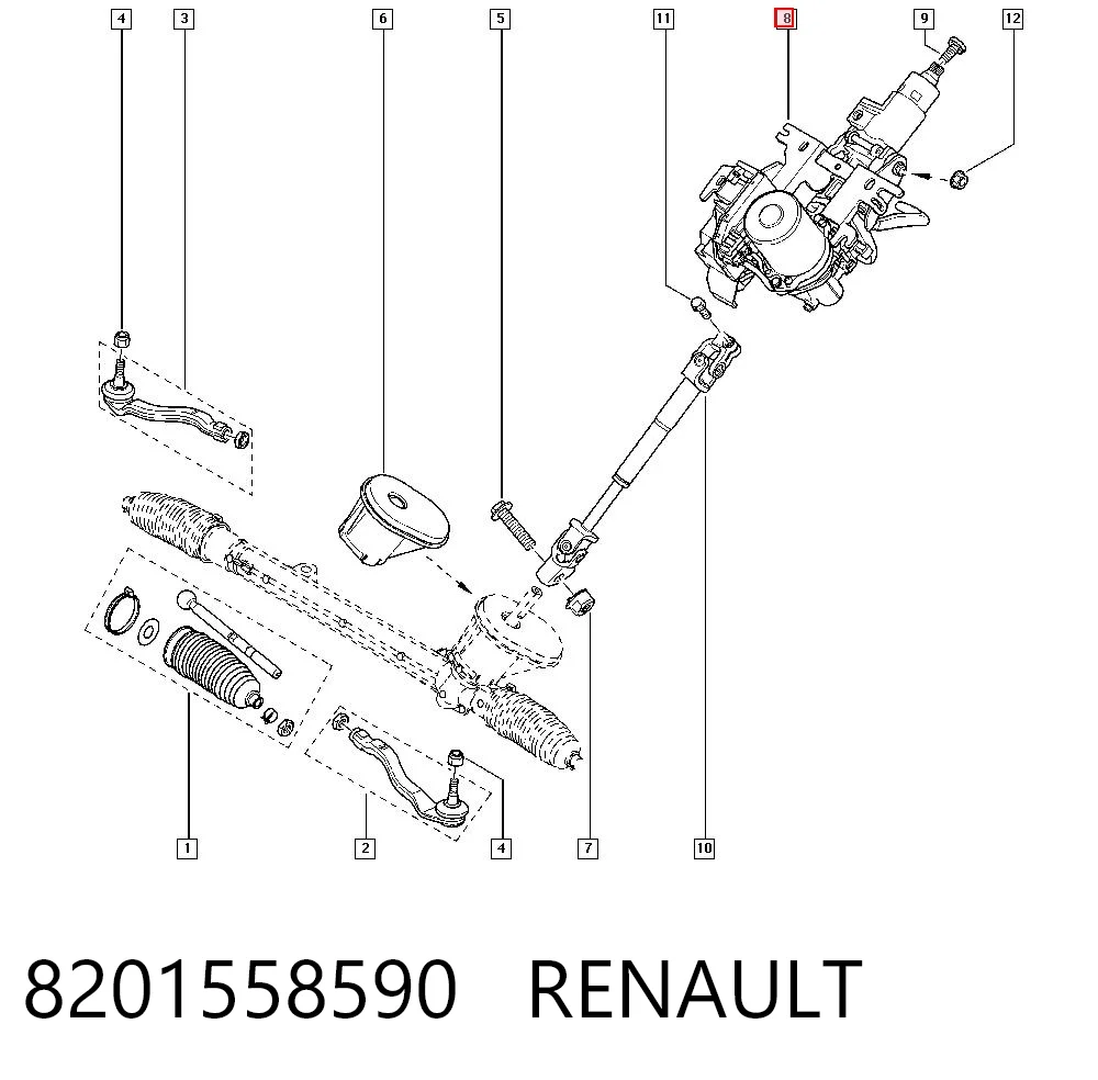  Kolumna (wał) kierownicza (kierownicy) Renault Kangoo 2