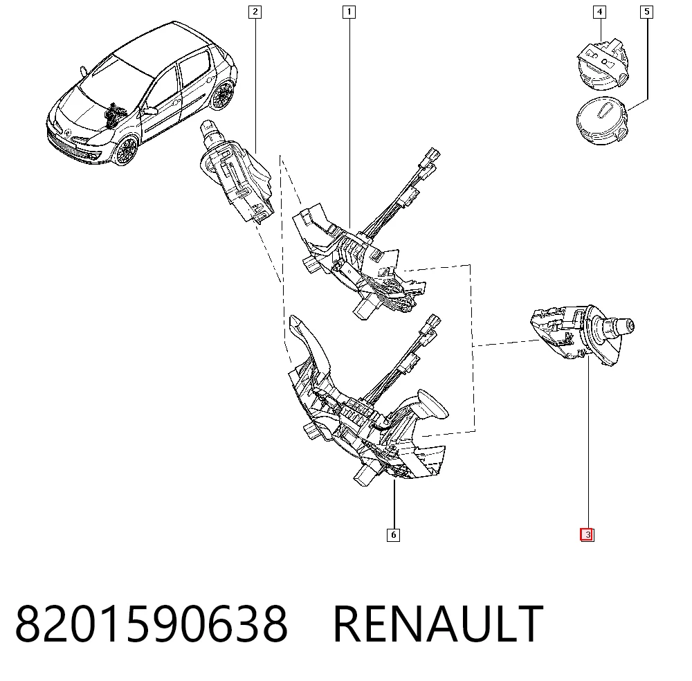 8201590638 Renault (RVI) Przełącznik zespolony lewy