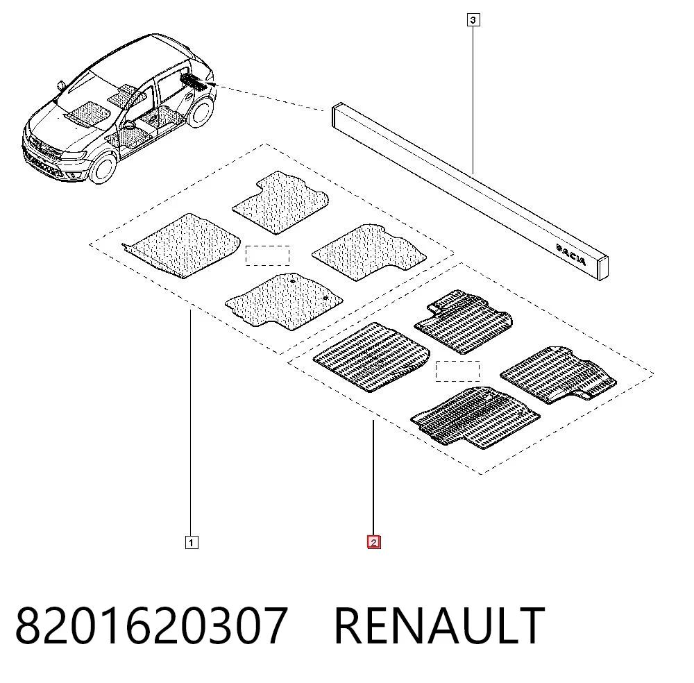 Kupić Dywaniki przód+tył, komplet Renault SANDERO II B8 w dobrej cenie
