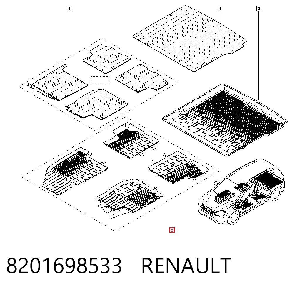 Kupić Dywaniki przód+tył, komplet Renault DUSTER II HM w dobrej cenie