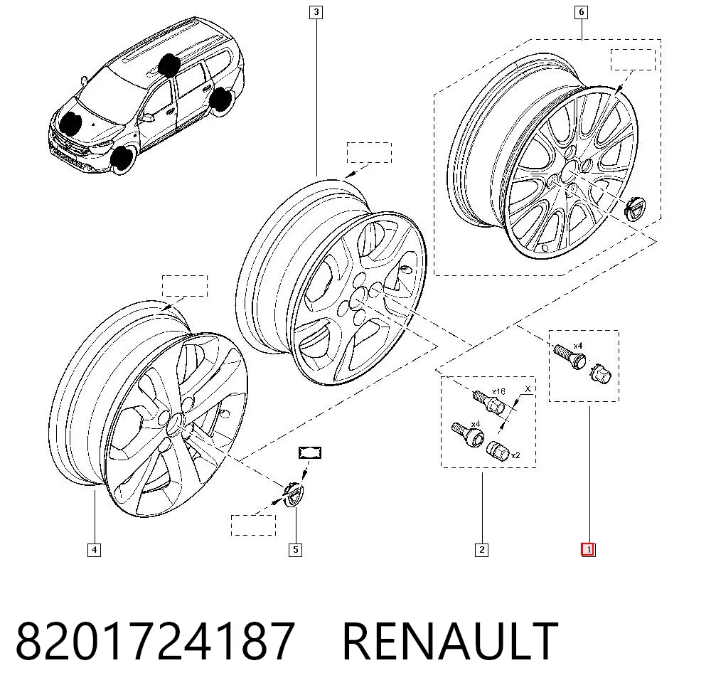 Śruba koła do Renault Megane K9A, K9M, K9N