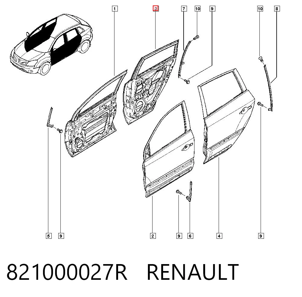 Kupić Drzwi tylne prawe Renault Koleos  HY0 w dobrej cenie