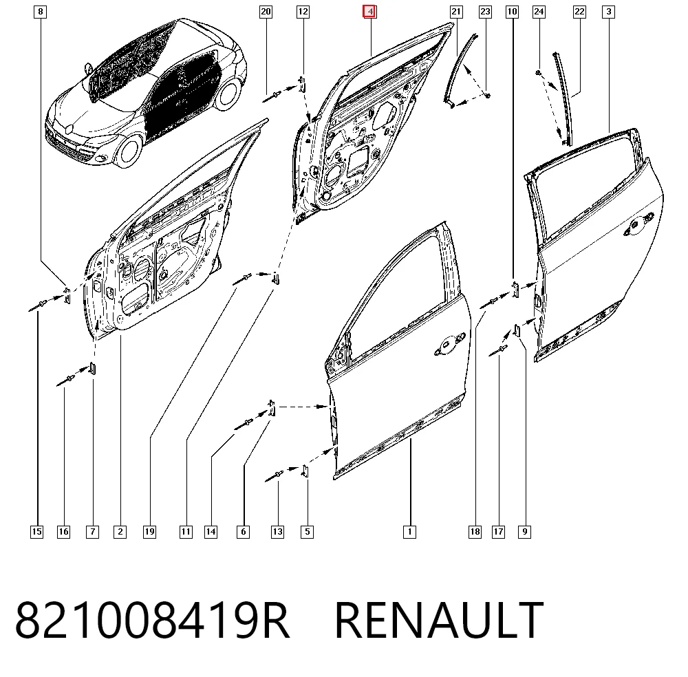 Drzwi tylne prawe Renault Megane III hatchback (BZ0, BZ1, B3) (2008 - 2026) cena, od 250,36 USD