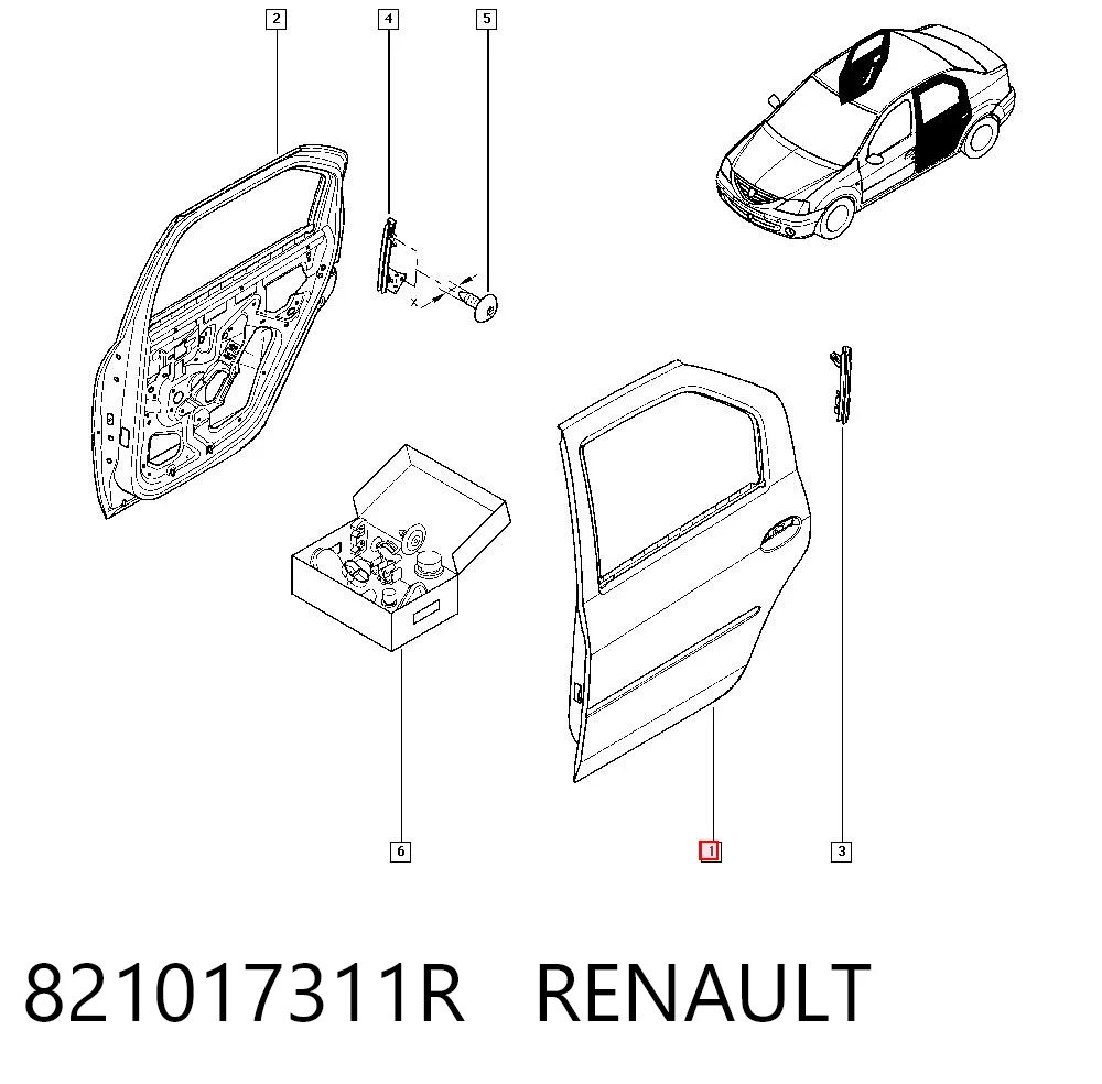 Drzwi tylne lewe do Renault LOGAN I LS