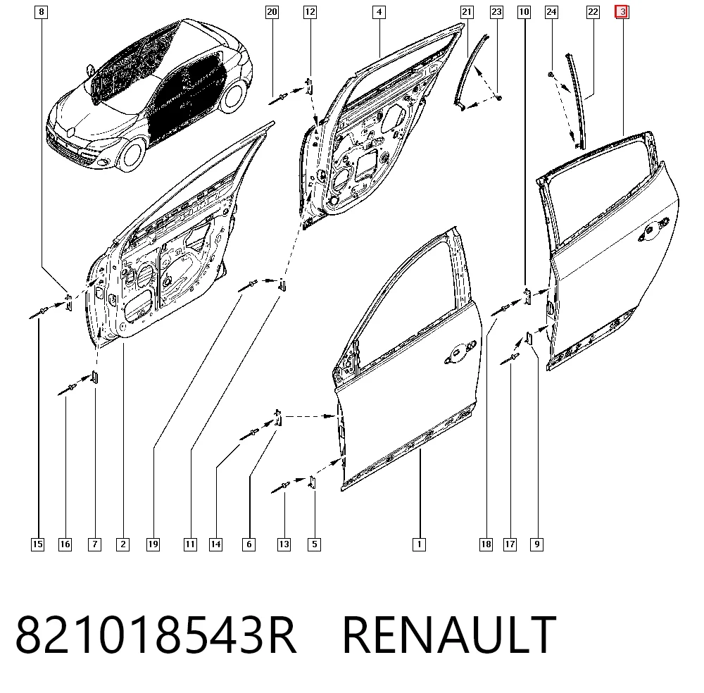 Drzwi tylne lewe Renault Megane III hatchback (BZ0, BZ1, B3) (2008 - 2026) cena, od 267,40 USD