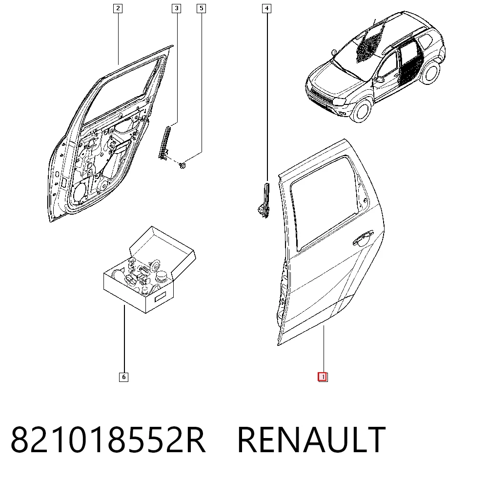 Drzwi tylne lewe Renault DUSTER I SUV (HS) (2010 - 2026) cena, od 392,31 USD