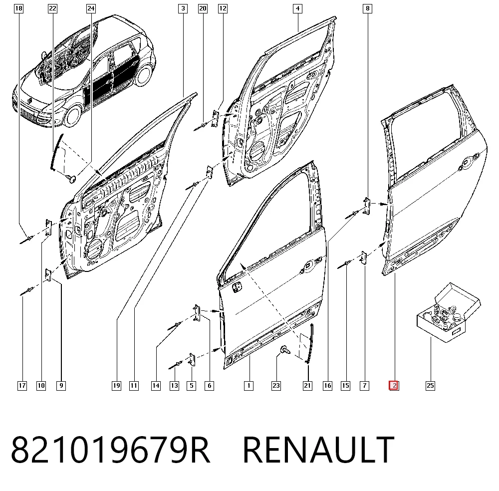 Drzwi tylne lewe Renault Scenic GRAND III minivan (JZ0, JZ1) (2009 - 2016) cena, od 279,61 USD