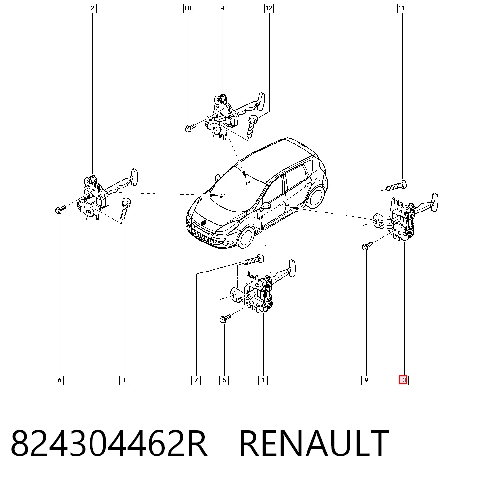 824304462R Renault (RVI) Ogranicznik drzwi tylny
