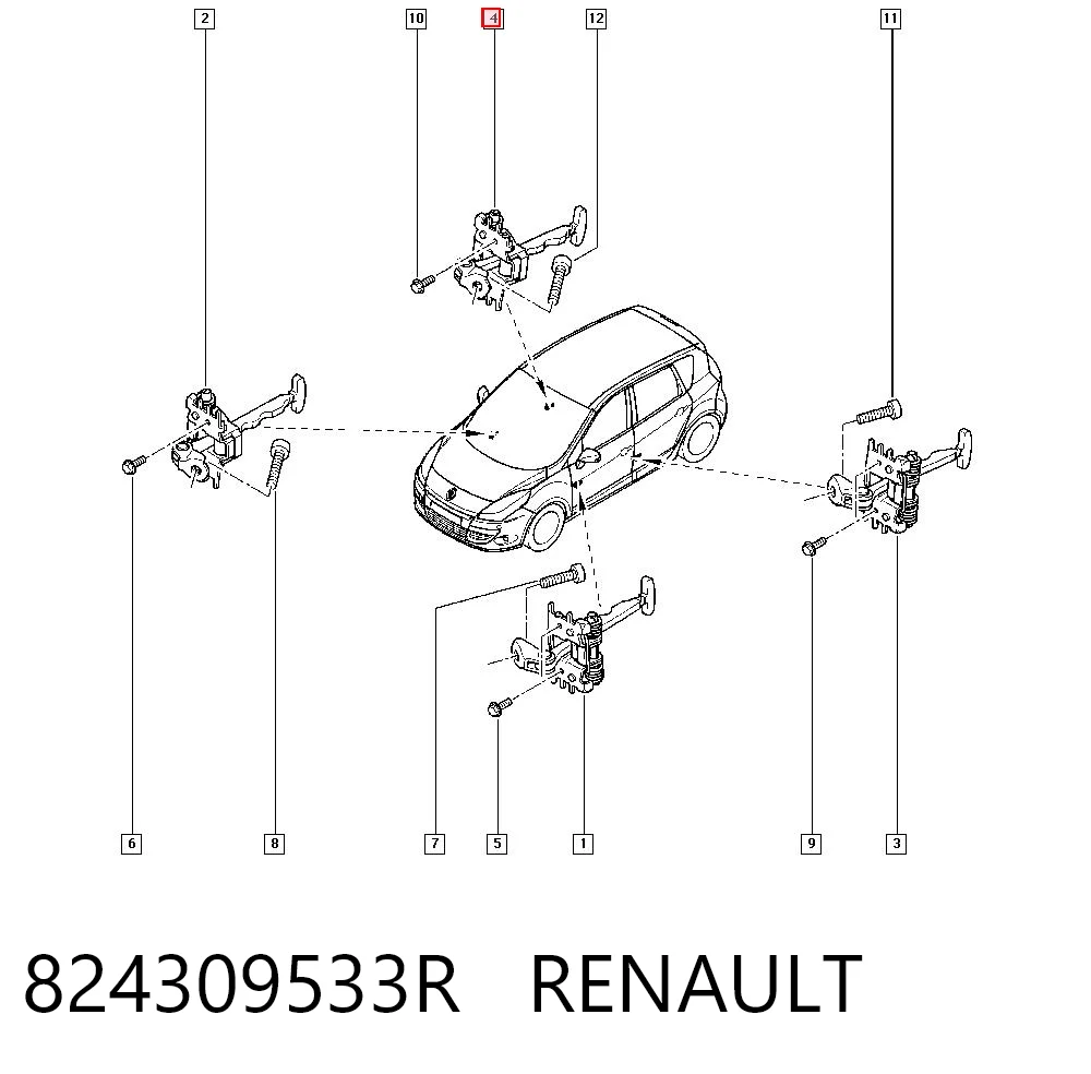 824309533R Renault (RVI) Ogranicznik drzwi tylny