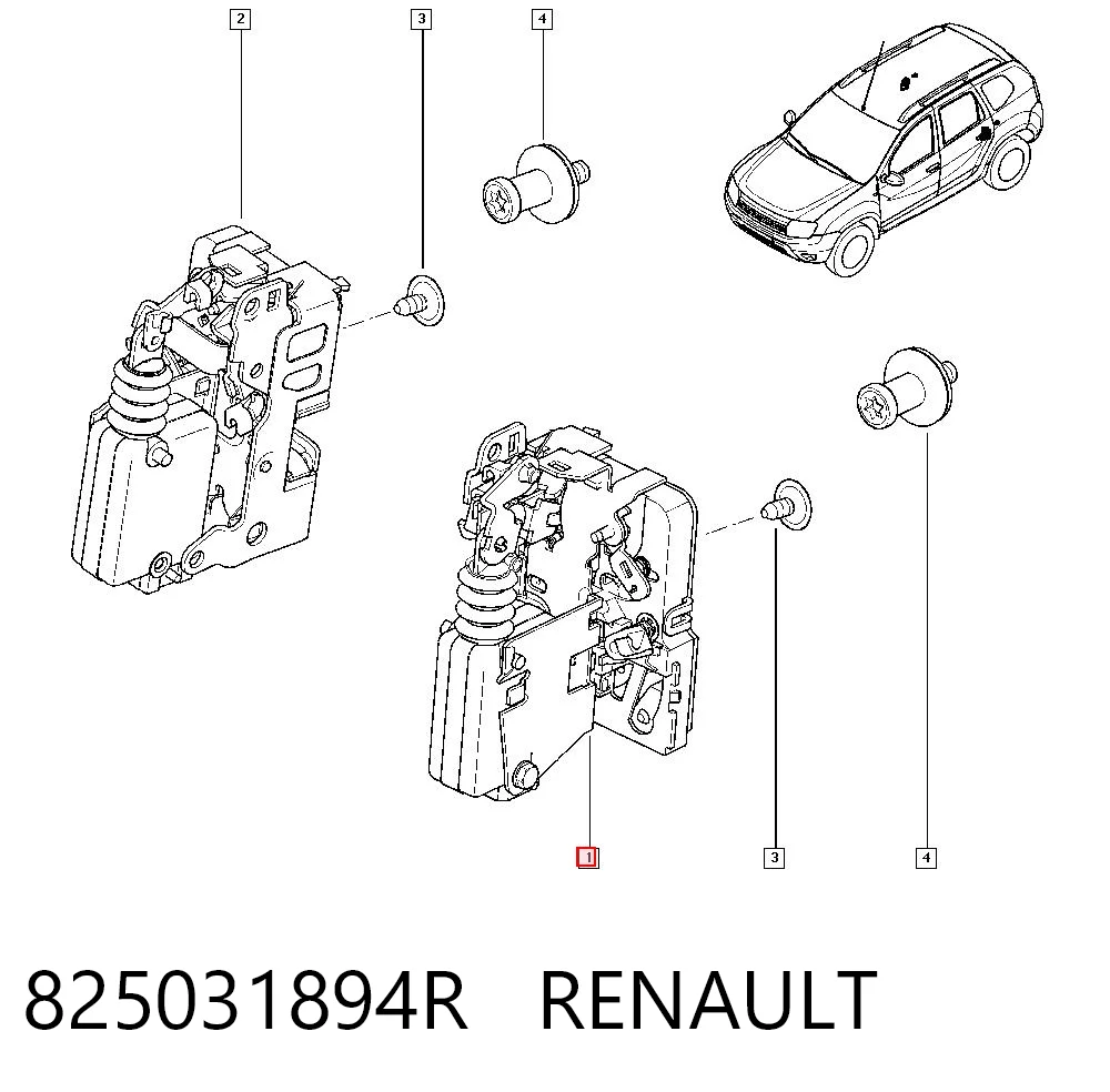 Zamek drzwi tylnych lewych do Renault DUSTER I HS