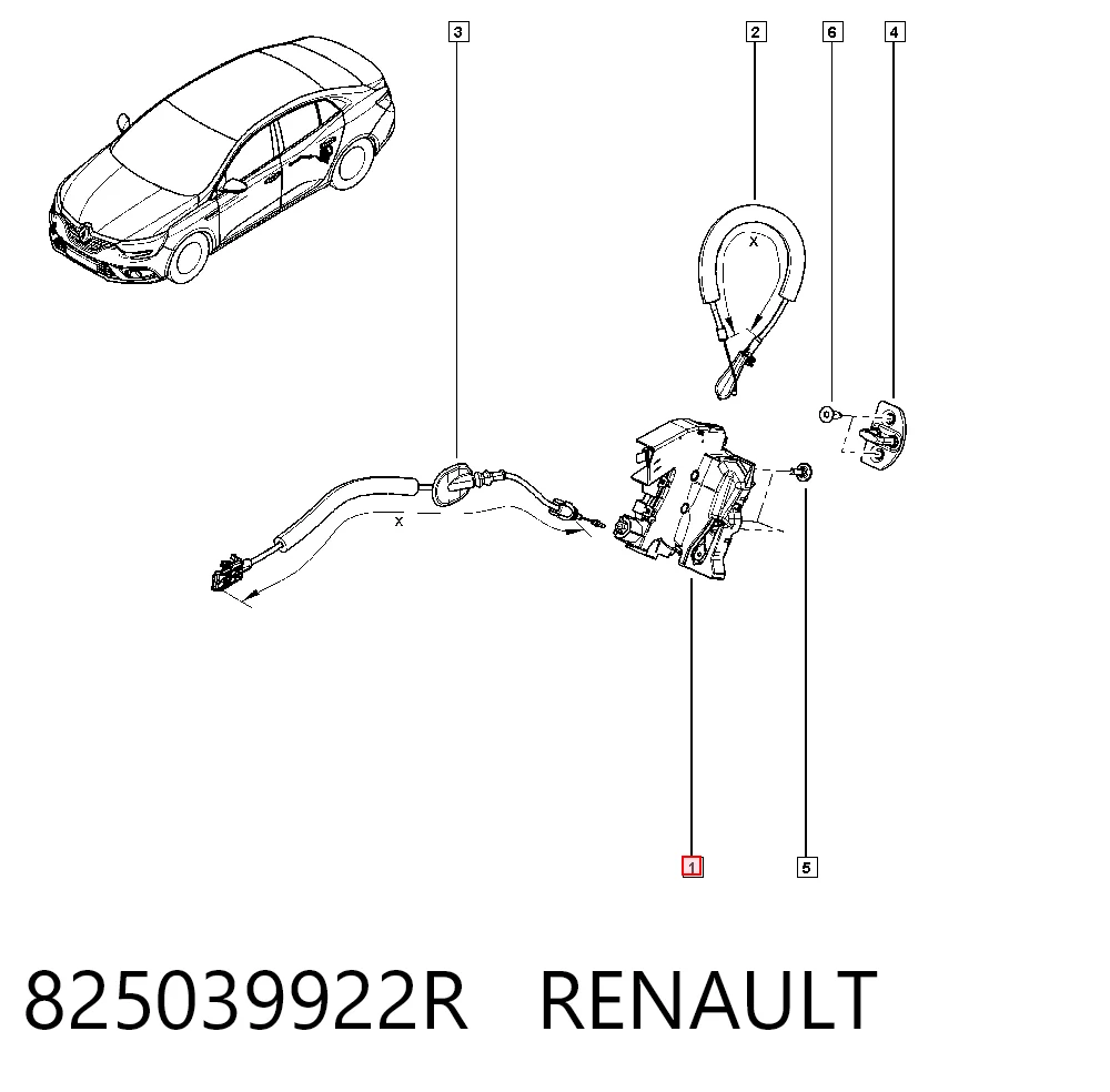 Zamek drzwi tylnych lewych do Renault Megane IV K9A, K9M, K9N