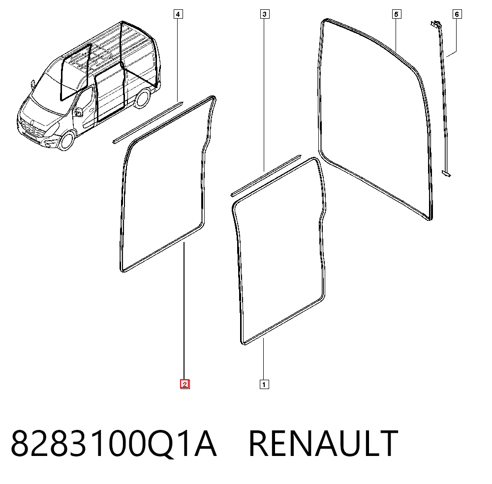 95527848 Peugeot/Citroen Uszczelniacz drzwi bocznych (przesuwnych)