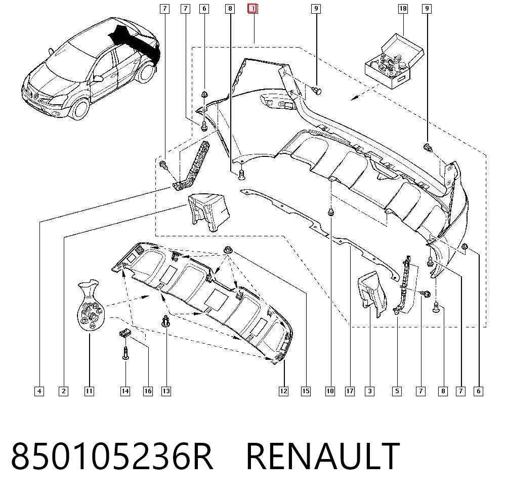 Kupić Zderzak tylny Renault Koleos HY0 w dobrej cenie