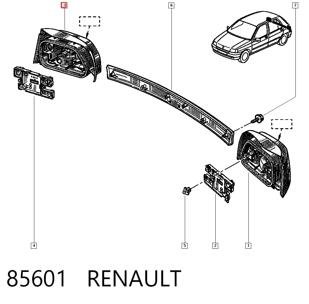 Do koszyka Lampa zespolona tylna prawa Renault Clio I BC57, 5357
