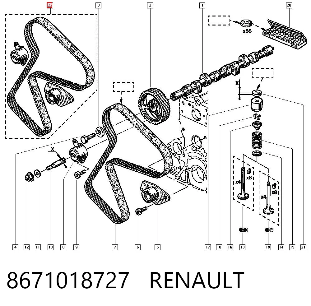  Pasek rozrządu, zestaw Renault Clio 1