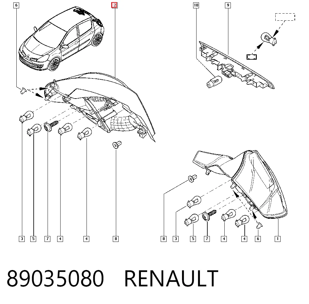 Do koszyka Lampa zespolona tylna prawa Renault Clio III BR01, CR01