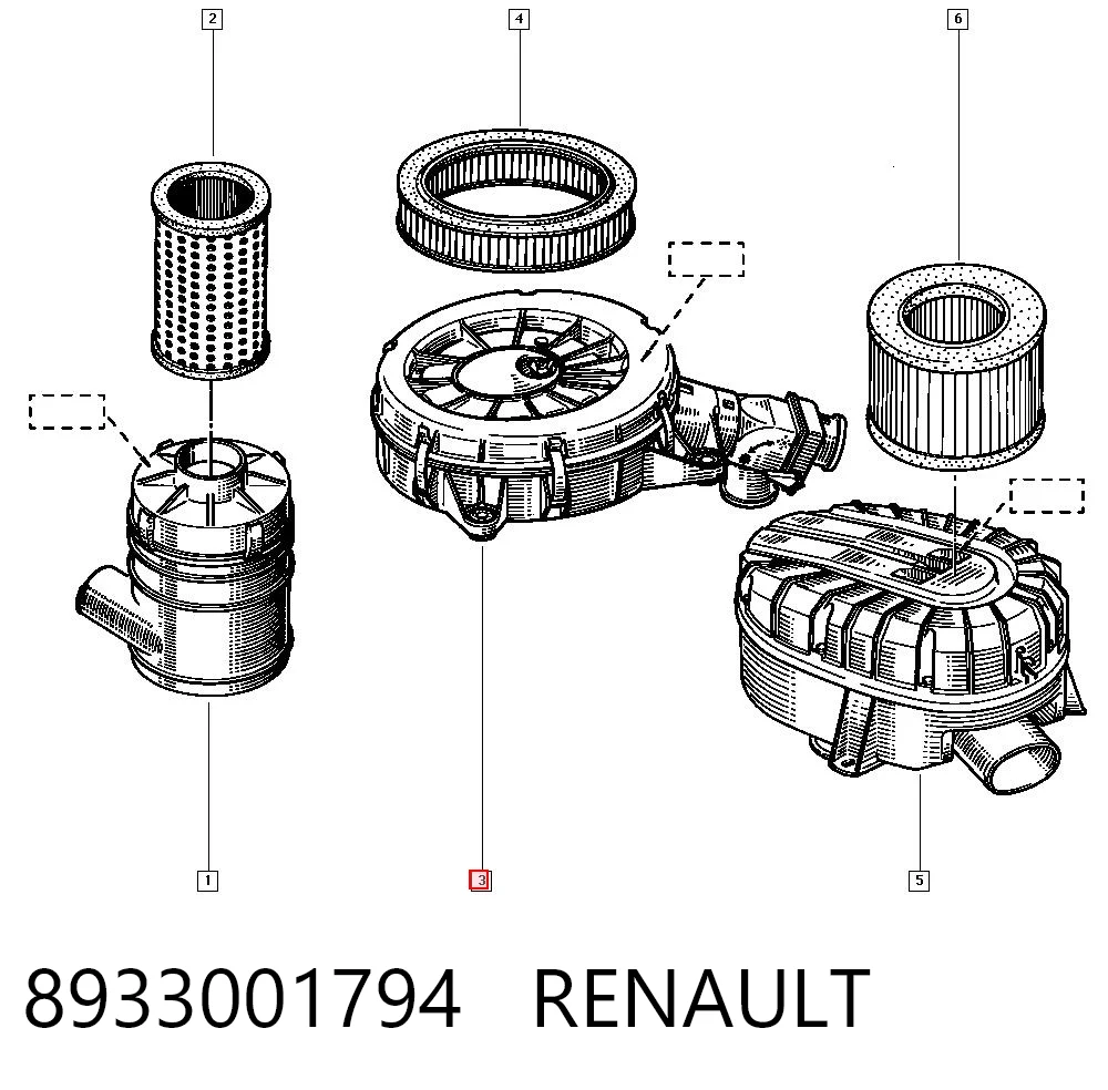 Kupić Obudowa filtra powietrza Renault 19 II B53, C53 w dobrej cenie