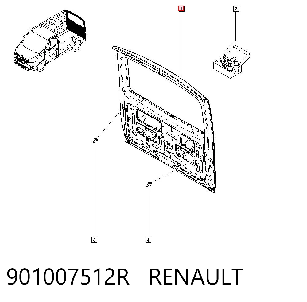 Drzwi tylne (bagażnika 3/5) do Renault Trafic III 