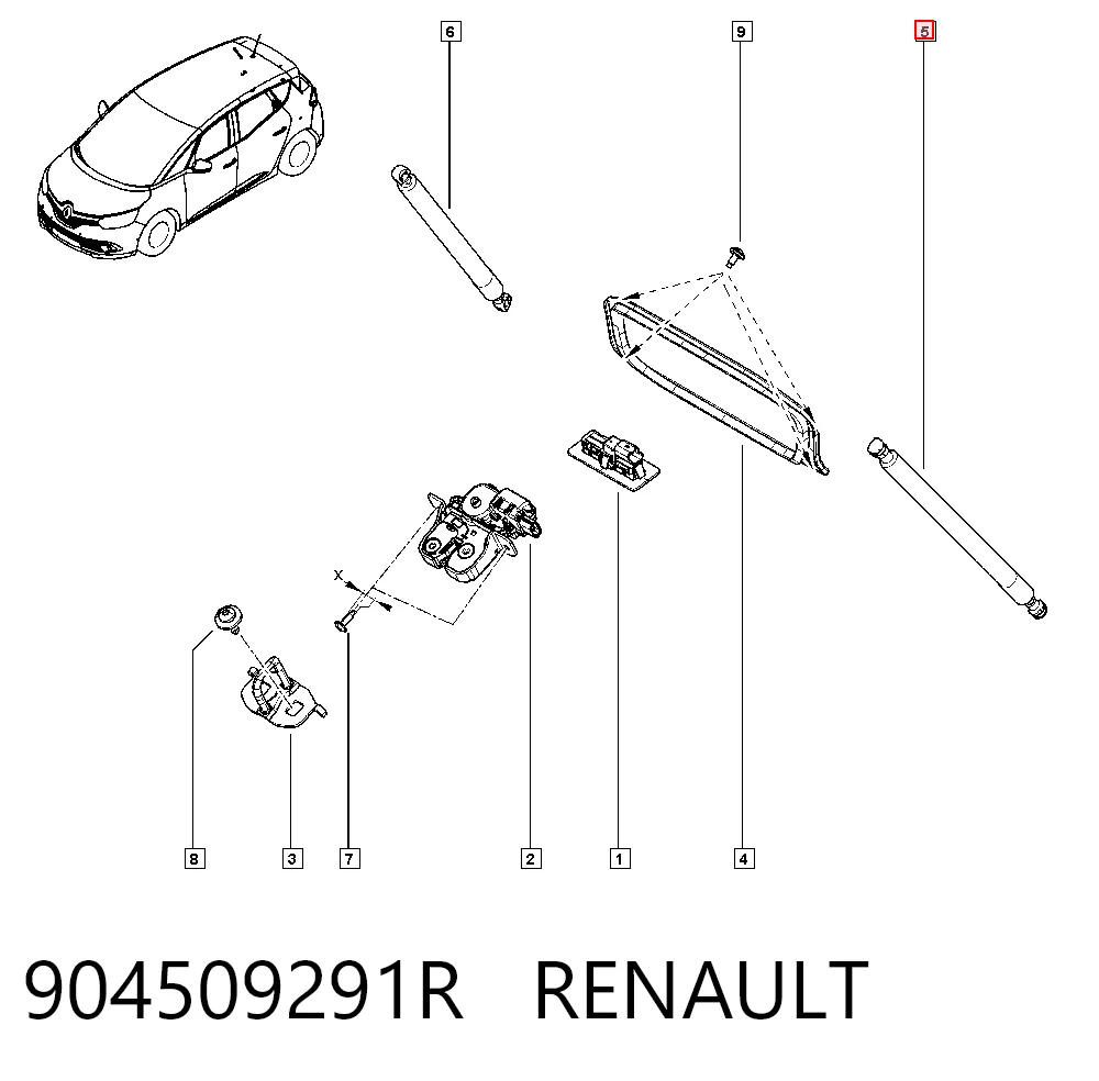 Amortyzator klapy bagażnika (3/5 drzwi-tylnych) Renault Scenic GRAND IV