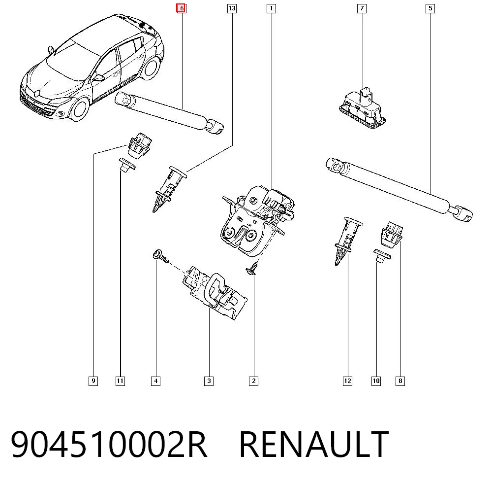  Amortyzator klapy bagażnika (3/5 drzwi-tylnych) Renault Megane 3
