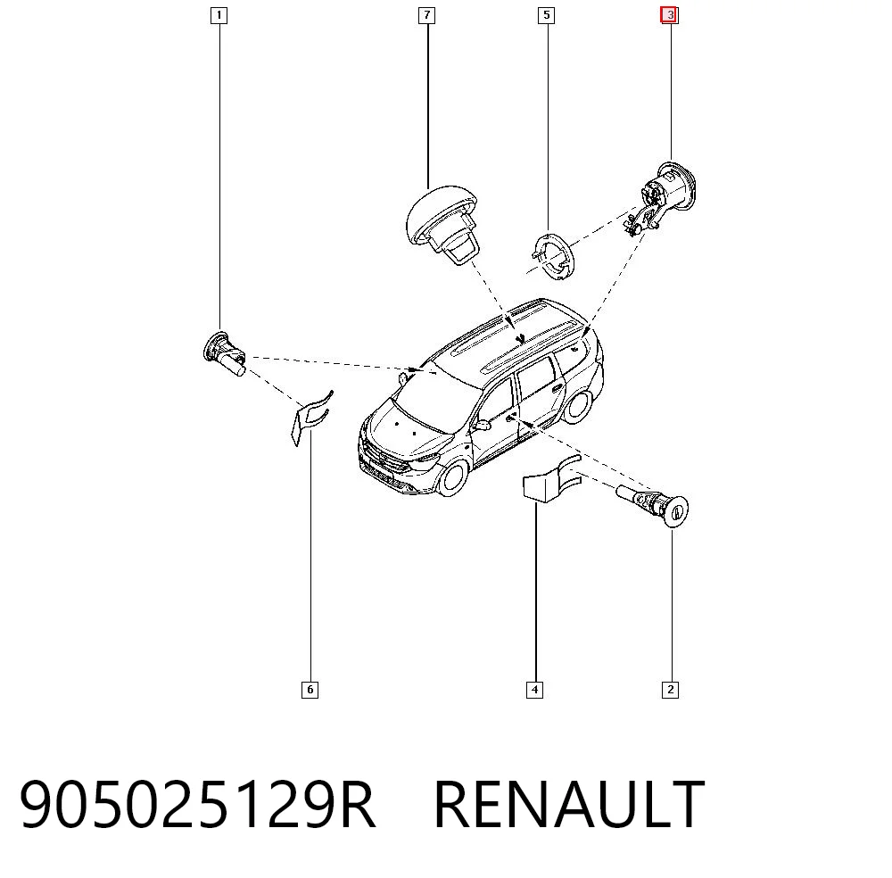 905025129R Renault (RVI) Wkładka zamka klapy bagażnika (3/5 drzwi tylnych)