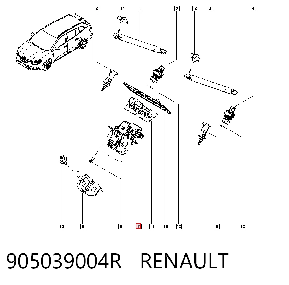 Zamek klapy bagażnika (3/5 drzwi tylnych) Renault Megane IV kombi (K9A, K9M, K9N) (2016 - 2026) cena, od 61,32 USD