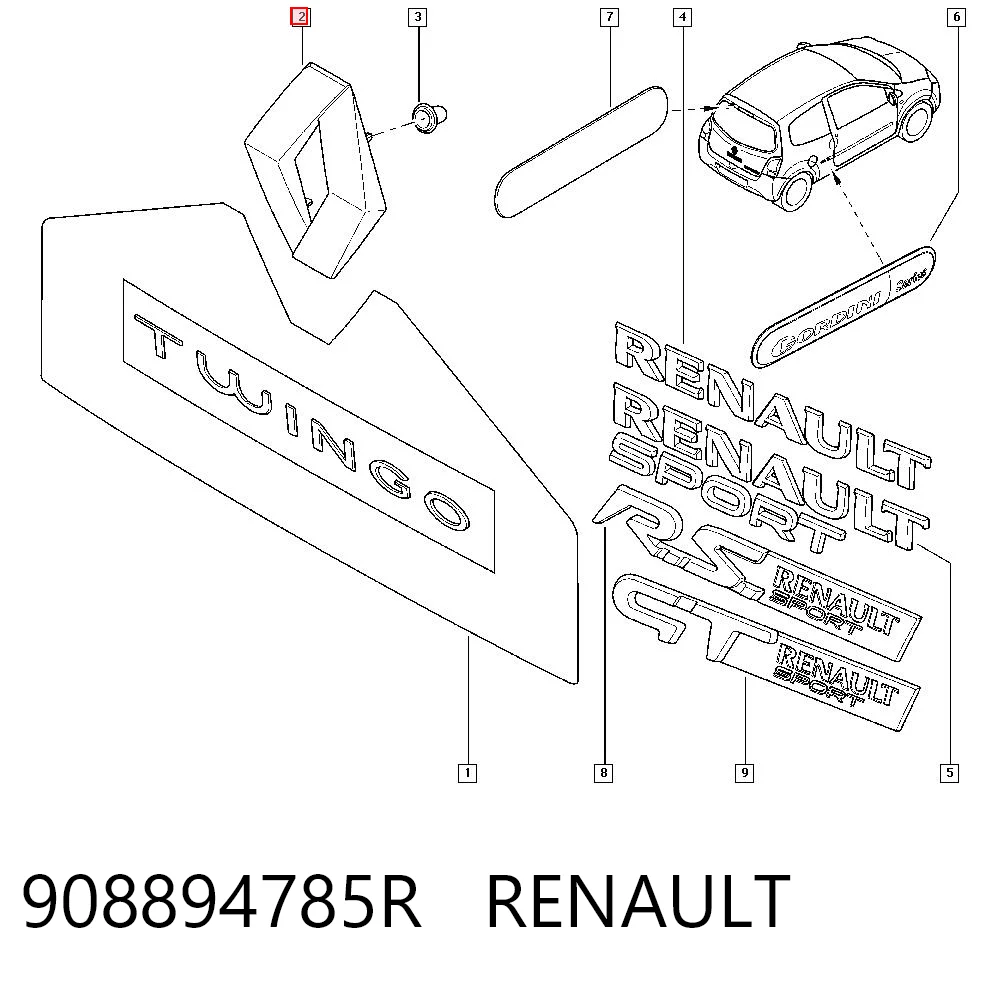 Kupić Emblemat na klapę bagaznika (znaczek firmowy) Renault LOGAN II L52 w dobrej cenie