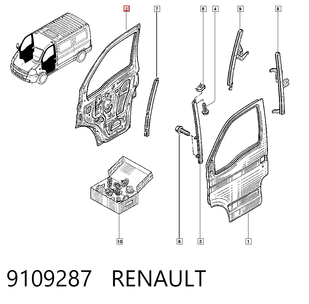 Do koszyka Drzwi przednie prawe Renault Master II HD, FD