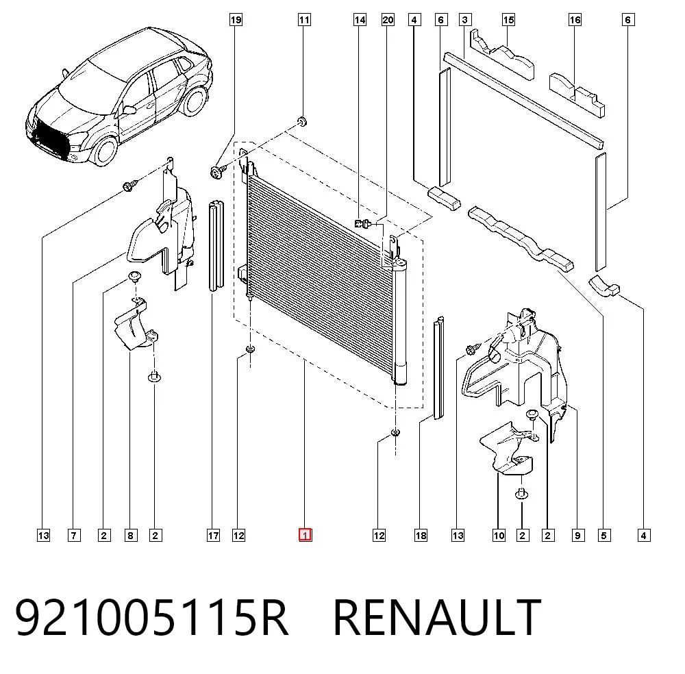 921005115R Renault (RVI) Chłodnica klimatyzacji