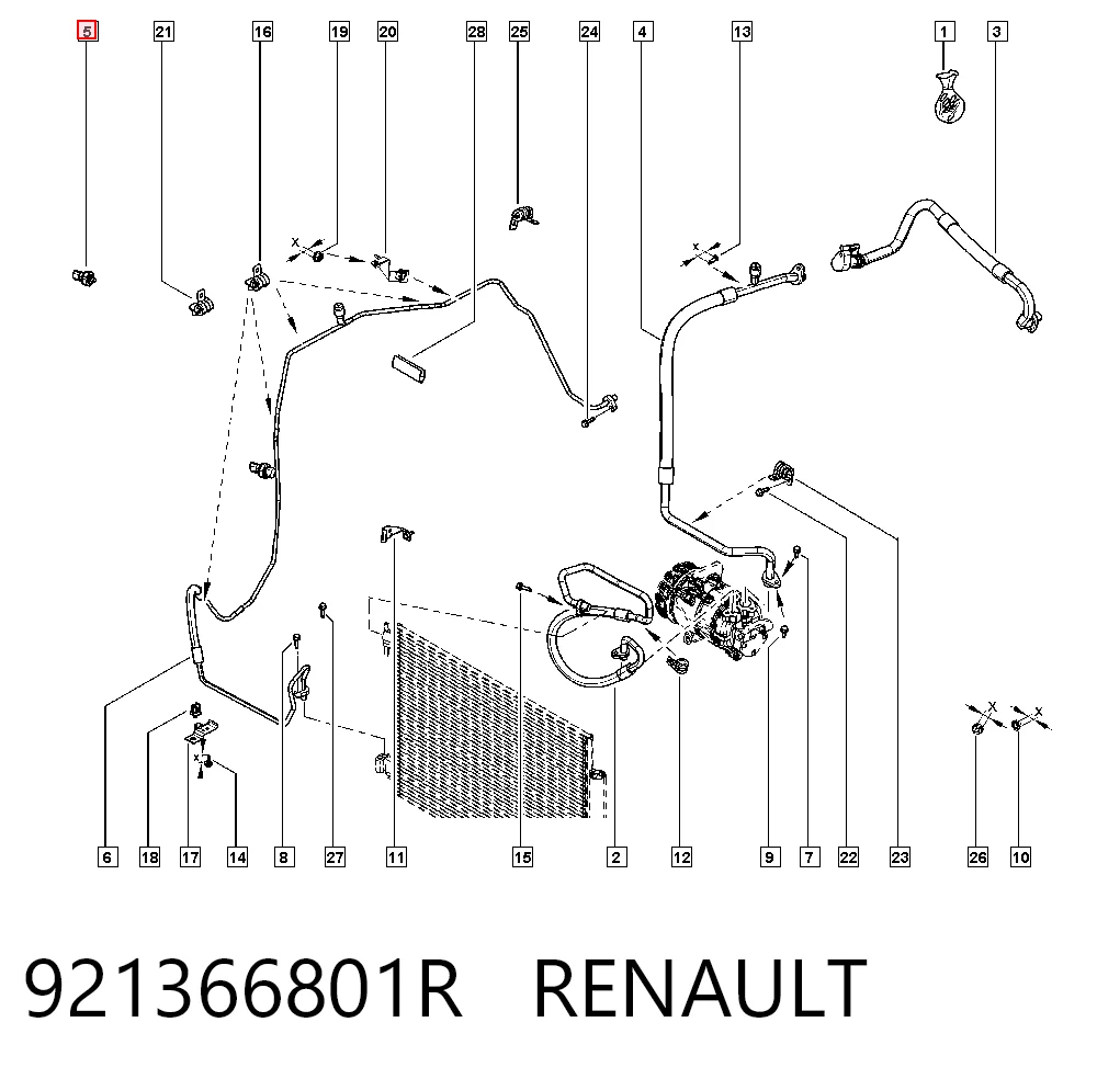 921366801R Renault (RVI) Czujnik ciśnienia bezwzględnego klimatyzacji