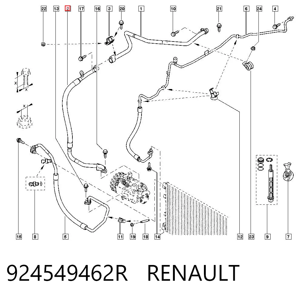 Przewód klimatyzacji, od parownika do sprężarki Peugeot/Citroen 95523875
