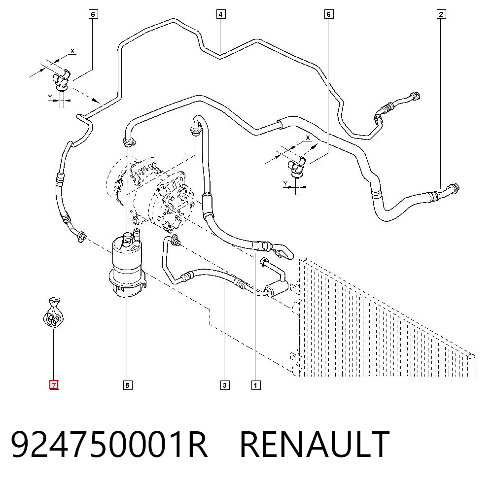 924750001R Renault (RVI) Uszczelka pierścieniowa rury klimatyzacji